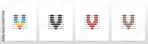 Abacus Forming Letter Logo Design 