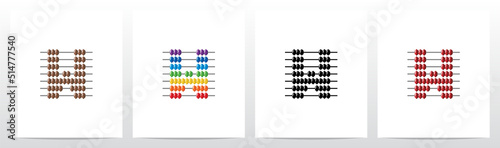 Abacus Forming Letter Logo Design W