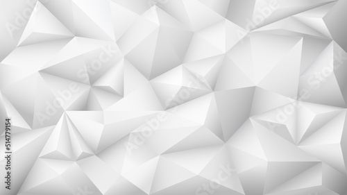 White crystalline 3d background with polygons