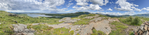 Panorama from mountain Urstabben in Brønnøy municipality - ,Helgeland,Northern Norway,scandinavia,Europe