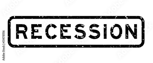 Grunge black recession word square rubber seal stamp on white background