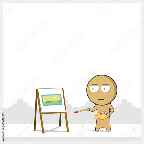 Man draws a picture
