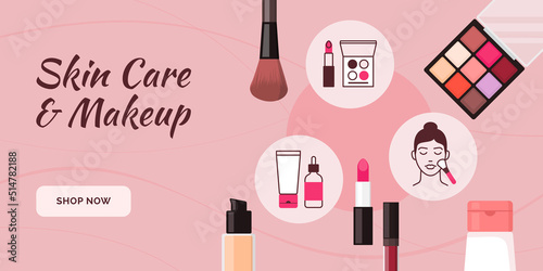 Skincare and makeup beauty products