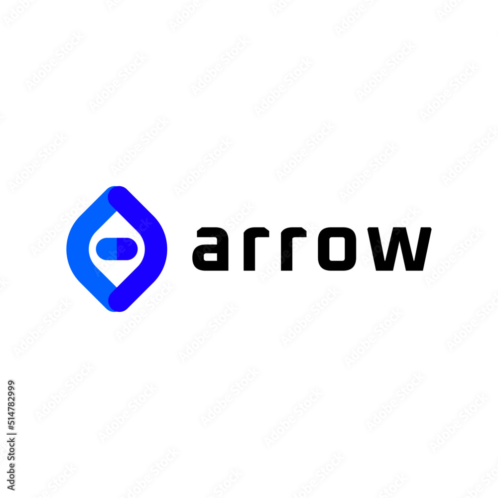 simple tech leaf arrow modern logo design template simple tech leaf arrow modern logo design template