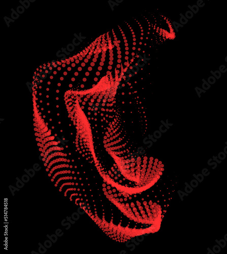 3d dynamic node of big data dots science. Wave infinity sinusoid line from particles. Swirl hill electric neon bulge explosion. Vibrate waveform sphere background. Flower research science net points.