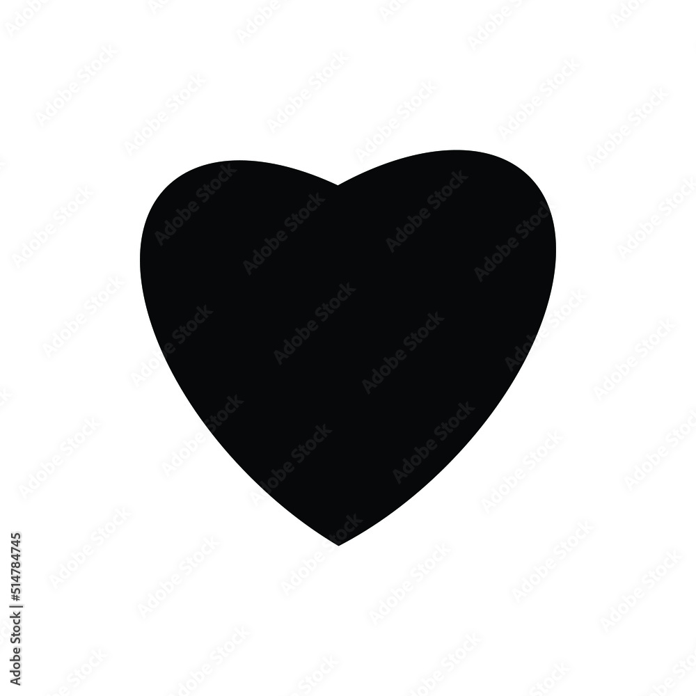 Heart icon. Isolated over white background. Love symbol.