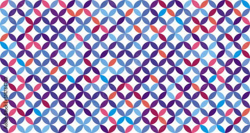 Colorful blue purple pink quarter circle pattern camouflage wavy tiles net Colorful docking scales squama vector illustration.