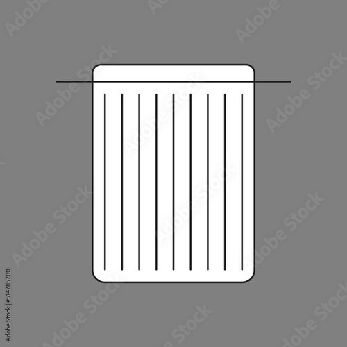 Trash bin black white icon - vector illustration