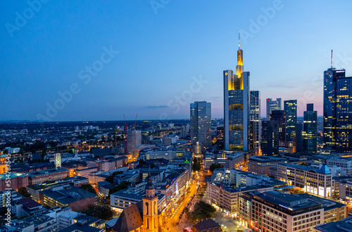 frankfurt city skyline at night