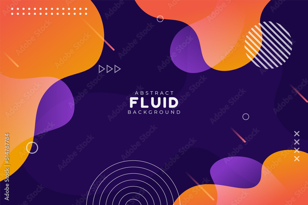 Abstract Fluid Modern Background Premium Dynamic Colorful Orange on Purple