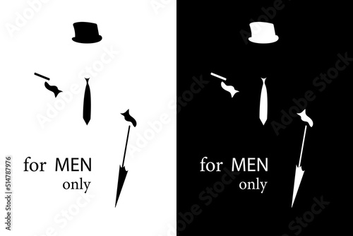 Logo for a club that is only for men. Entrance allowed only for men