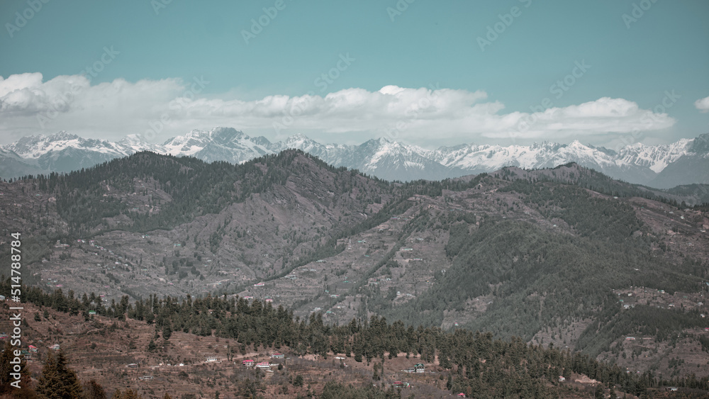 Fototapeta premium Mountains against blue sky