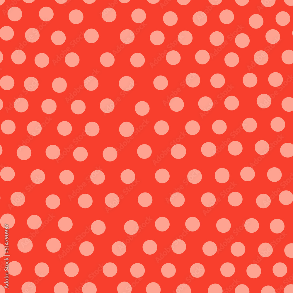 Abstract polka dot seamless pattern in red color. Hand drawn circle shapes wallpaper. Abstract polka dot seamless pattern in red color. Hand drawn circle shapes wallpaper.