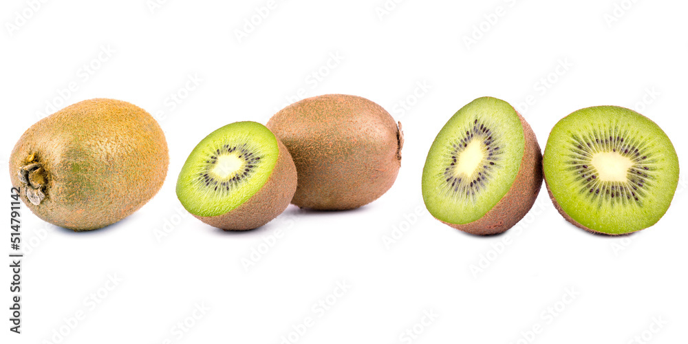 Obraz premium Fresh fruit kiwi isolate, set