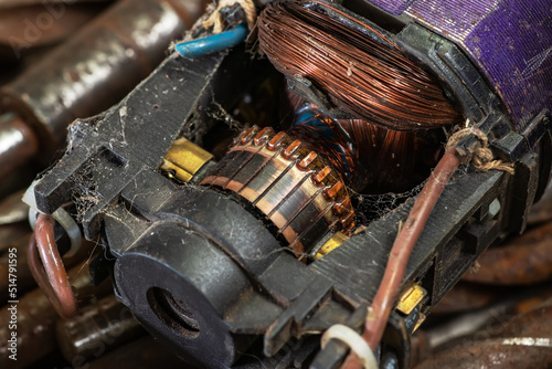 Εκτύπωση καμβά Copper commutator bar of the electric motor close up