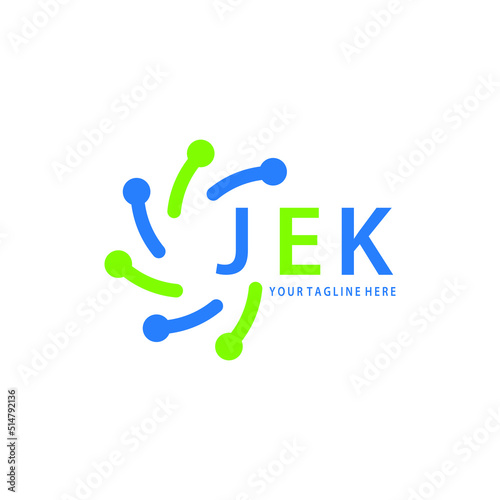JEK logo design initial creative letter logo. JEK unique letter logo design. JEK vector logo simple, elegant and luxurious, technology logo shape. 
