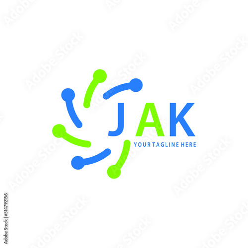 JAK logo design initial creative letter logo. JAK unique letter logo design. JAK vector logo simple, elegant and luxurious, technology logo shape. 