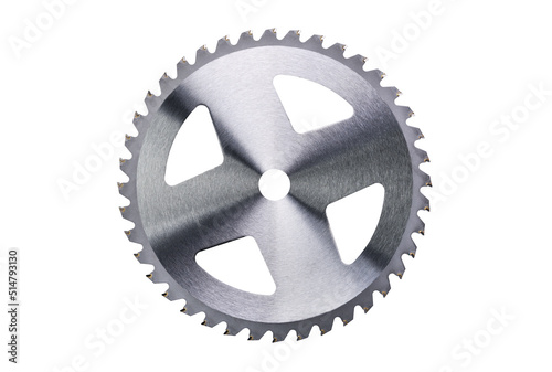 Metal cutting disc for lawn mower trimmer on a white isolated background