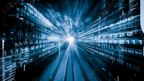 Fototapeta kuchenna Software development, application programming code and tacit computer coding . Concept of smart digital transformation and technology disruption that changes global trends in new information era .