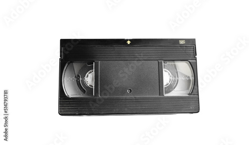 Isolated vhs video cassette tape with clipping paths.