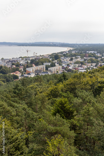 The view from the tree top walk towards Swinemünde/Wollin in Poland on the island of Usedom.