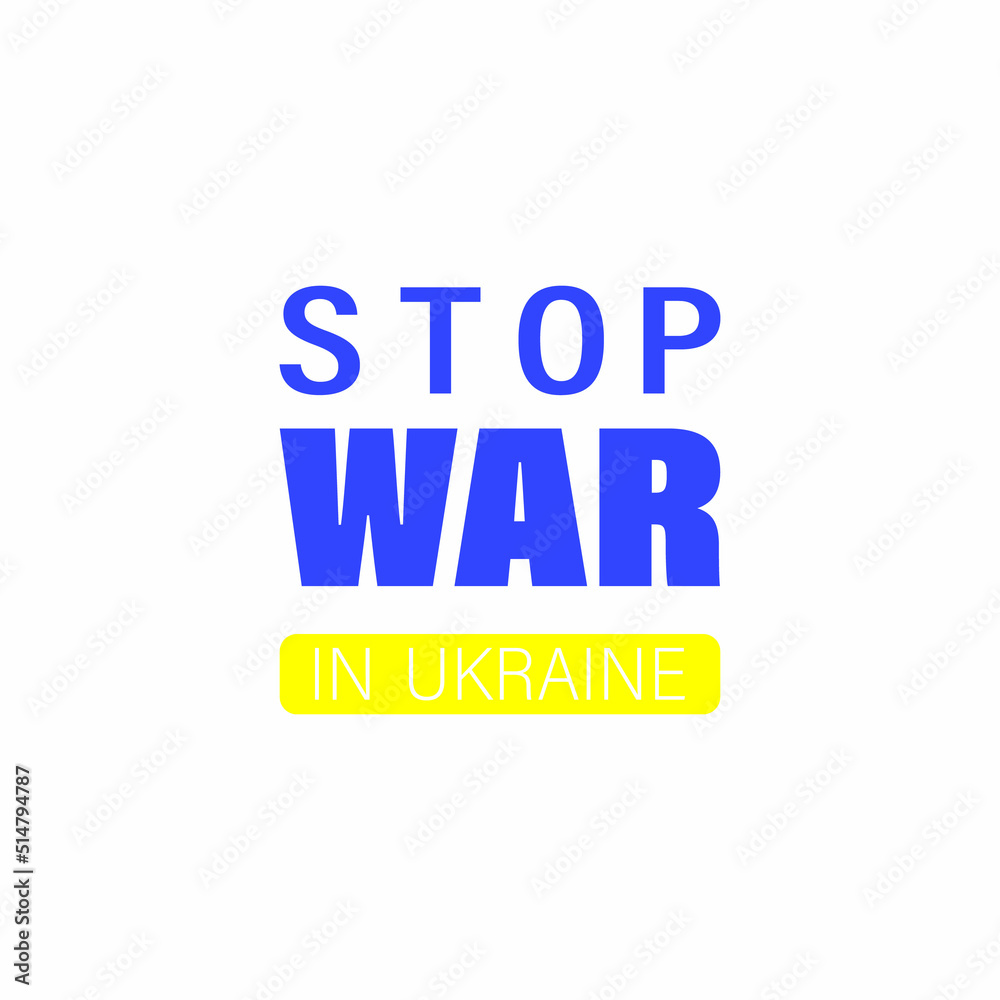 Stop the war in Ukraine. Save Ukraine. Pray for peace and save Ukraine. Flat. Vector illustration