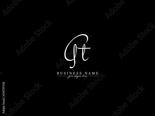 Signature GT Logo Design, Stylish Gt tg Signature Letter Logo For Any Type Of Business