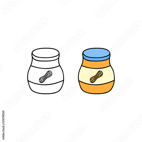 Doodle peanut butter in bottle.