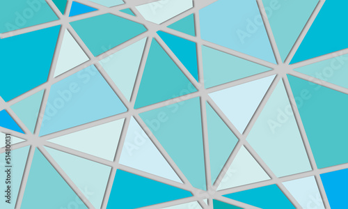 Abstract multi triangle with line and blue gardient color background.