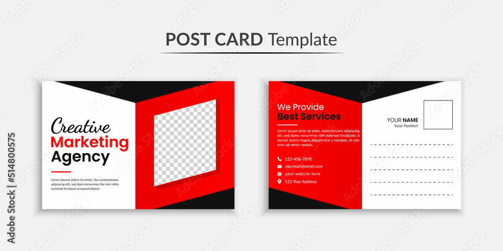 Corporate business postcard template layout