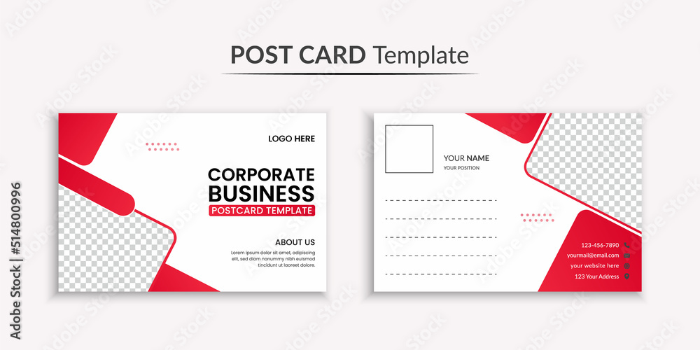 Modern business postcard template layout Modern business postcard template layout