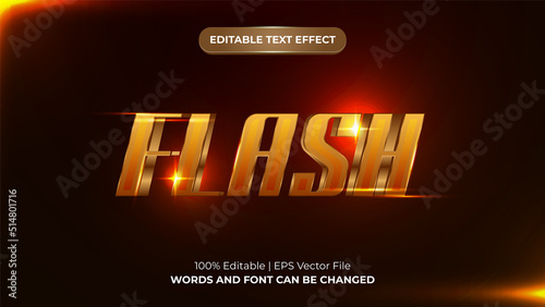 Flash golden 3d editable text effect