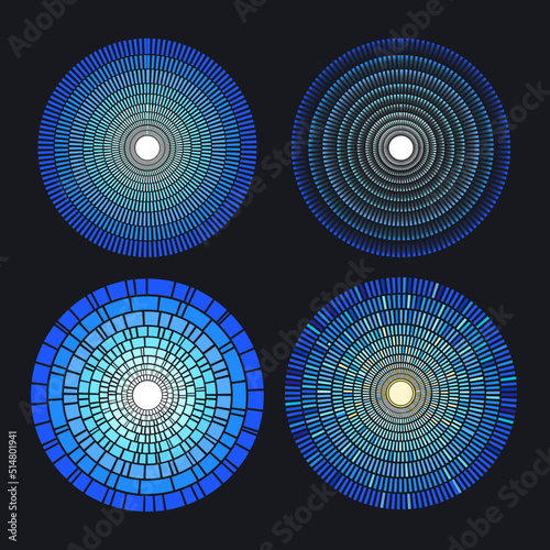 Canvas Print Signature Blue mosaic circles from ProArt for your art