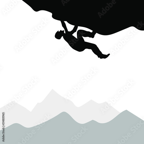 Mountain climber. Vector illustration of an extreme sport.
