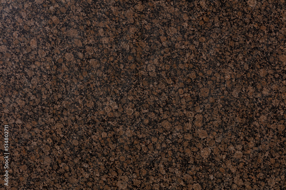 Baltic Brown Granite background, texture in unique tone for design project. Slab photo. - obrazy, fototapety, plakaty 