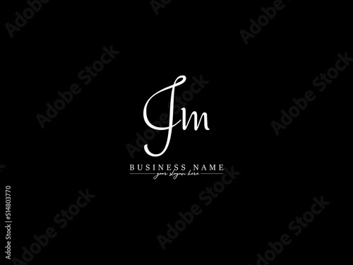 Handwriting JM Logo Design, Signature Jm mj Letter Logo Icon Design With Creative Signature Letter For Your Fashion Brand