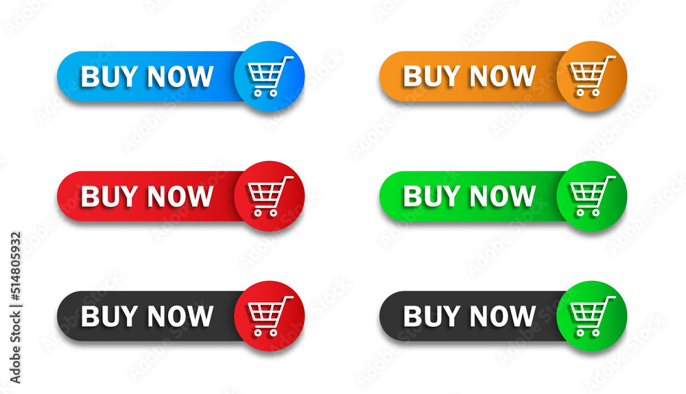 Buy now button with shopping cart icon. Buy now signage. Flat vector illustration. Buy now button with shopping cart icon. Buy now signage. Flat vector illustration.
