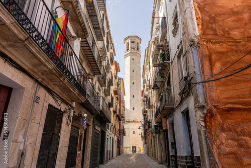 Stylized tower of the San Mauro and San Francisco church in Alcoy (Alicante, Spain). photo