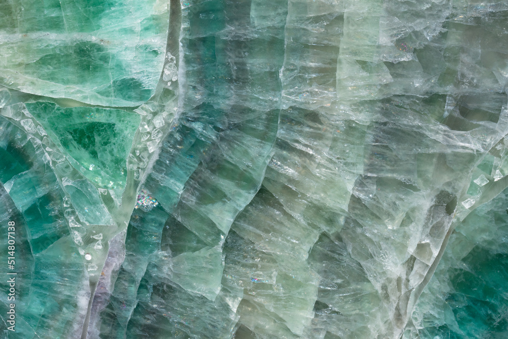 Green Fluorite semi precious stone, natural texture in unique green color.