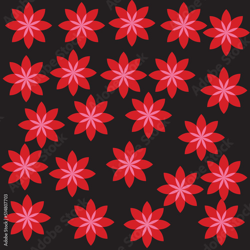 Pattern with beautiful pink red flowers . Pattern for spring fashion design. 