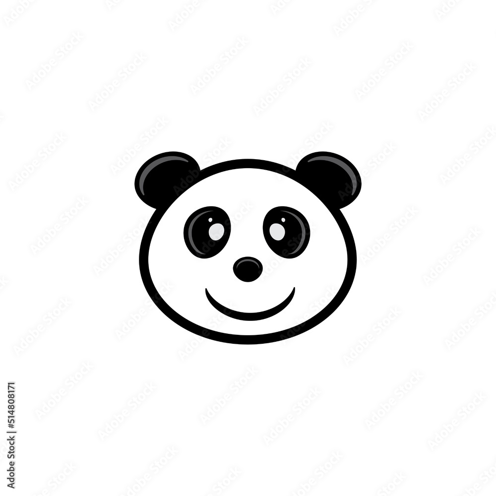 Fototapeta premium Cute panda face vector illustration.