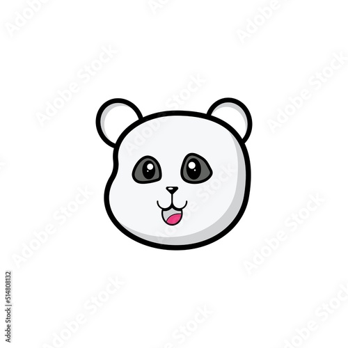 Cute panda face vector illustration.