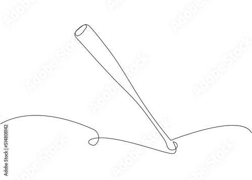 Baseball bat one line art. Continuous line drawing of wooden, pitcher, hardball, softball, sports, activity, american, game, training, competitive, leisure, professional, play.
