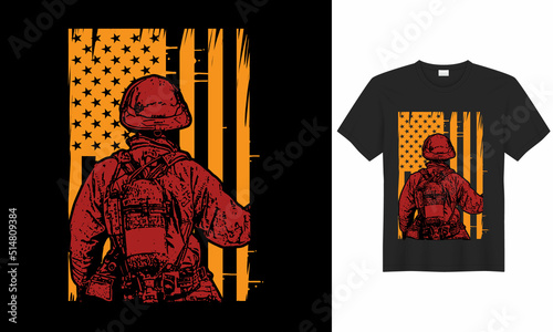 Stylish t-shirt and apparel trendy design with firefighter, axe, helmet, Flame, badge, flag, typography, print, vector. Firefighter T-Shirt Design, Firefighter Quotes, and Slogan good for a T-shirt