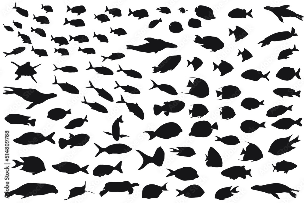 Fish Silhouette vector file for download Stock Vector | Adobe Stock