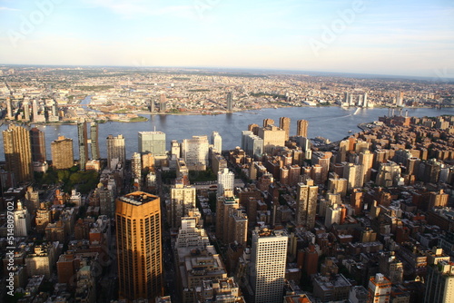 new york, new york, usa, view of the skyline manhattan from the empire state building,,