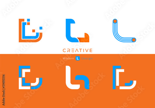 Fototapeta Naklejka Na Ścianę i Meble -  Letter L, modern alphabet, fonts, characters design, vector illustration.