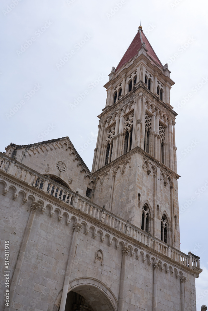 Trogir, Croatia - May 28, 2022- Bell Tower Of Cathedral of St. Lawrence