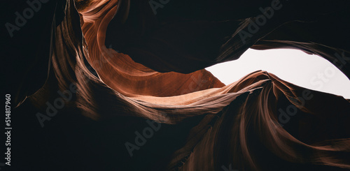 Print op canvas Antelope Canyon, Arizona, detail natural sandstone cave located on Navajo land,