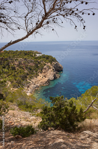 Ibiza, Spain - June 15, 2022 : View of Ibiza coastline